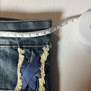 NWT Fiorucci Distressed Blue Jean Shorts A0368